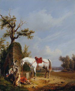 ドイツ語: Reiter mit Pferd 馬に乗る 作： エドモンド・ジャン・バプティスト・シャッゲニー