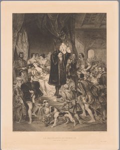 アントワーヌ・ド・ブルボン王は、彼の生まれたばかりの息子アンリ 4 世を示しています La Naissance de Henri IV (オブジェクトのタイトル) 作： Edmond Joseph Ramus