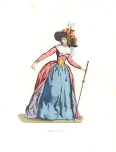 ファッショナブルな女性、フランス 作： Edmond Lechevallier Chevignard