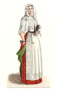 モーニングドレスのフランス人女性