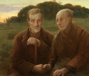 人生の日没（キャンバスに油彩） 作： Edmond Theodor van Hove