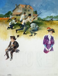 エドモンド・デ・アミシス作「ハートカバー」、素描 作： Edmondo de Amicis