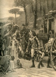 スペイン、ビトリアからのジョセフボナパルト王の飛行、1813年c1890。 作： Edmund Blair Leighton