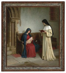 出産、1917 作： Edmund Blair Leighton