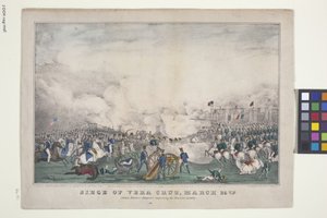 ベラクルス包囲戦、3月25日（手描きのリトグラフ） 作： Edmund Burke Kellogg