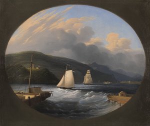 コーンウォールランディング、ハドソン川、1851年 作： Edmund C. Coates