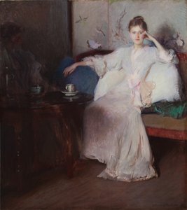 ピンクとグレーのアレンジメント（アフタヌーンティー） 作： Edmund Charles Tarbell