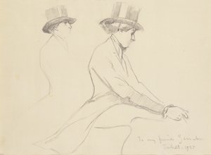 馬のフィギュア（紙に鉛筆） 作： Edmund Charles Tarbell