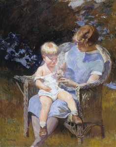 マージョリーとリトル・エドマンド、1928年。 作： Edmund Charles Tarbell