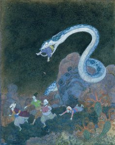 セルビアのおとぎ話：蛇のエピソード（水彩、紙） 作： Edmund Dulac