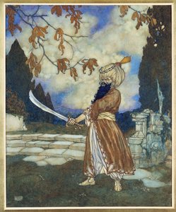 青ひげ、1910年（紙に水彩、ガッシュ、ペン、黒インク） 作： Edmund Dulac