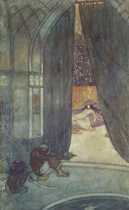 「黒い宦官たちが眠っているのを見た 作： Edmund Dulac