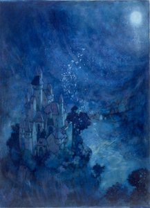 夜の尖塔（紙に水彩） 作： Edmund Dulac