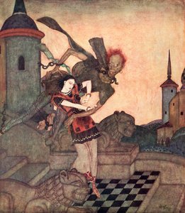 セルビアの童話『バシュチェリクの物語』の挿絵：連合国のおとぎ話』1916年刊より。 作： Edmund Dulac