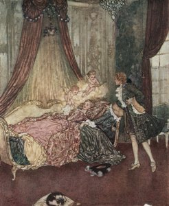 眠れる森の美女眠れる美女を発見するチャーミング王子 1910年頃（リトグラフ） 作： Edmund Dulac