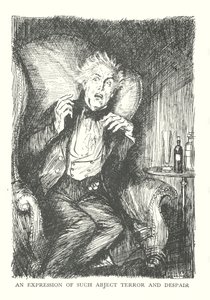 R・L・スティーヴンソン著『ジキル博士とハイド氏の奇妙な事件』の挿絵（リトグラフ）。 作： Edmund Joseph (after) Sullivan