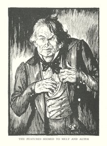 R・L・スティーヴンソン著『ジキル博士とハイド氏の奇妙な事件』の挿絵（リトグラフ）。