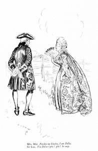 シェリダンの「The Rivals」のイラスト（エングレービング 作： Edmund Joseph (after) Sullivan