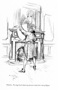 シェリダンの「The School for Scandal」の挿絵（エングレービング 作： Edmund Joseph (after) Sullivan