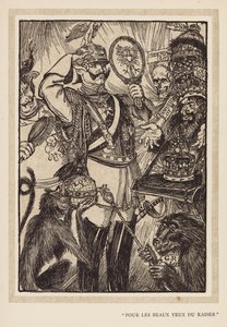 カイザーの花輪："Pour Les Beaux Yeux Du Kaiser"（リトグラフ） 作： Edmund Joseph (after) Sullivan