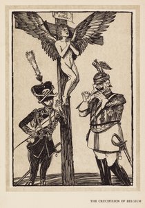 カイザーの花輪ベルギーの磔刑（リトグラフ） 作： Edmund Joseph (after) Sullivan