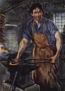 男のワイルドで汚れた人物...鉄片を作ります 作： Edmund Joseph Sullivan