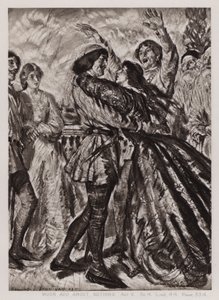 何もないところで大いに騒ごう」第五幕、第四場（リトグラフ 作： Edmund Joseph Sullivan