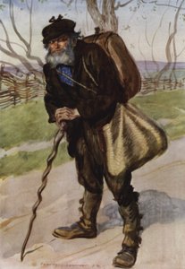 ほこりっぽい道の真ん中に立っている彼を見たとき 作： Edmund Joseph Sullivan