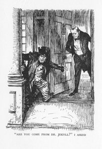 1927年、ロバート・ルイス・スティーブンソンによるジキル博士とハイド氏の奇妙な事件の場面 作： Edmund Joseph Sullivan