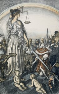 正義の治世、1917（リトグラフ） 作： Edmund Joseph Sullivan