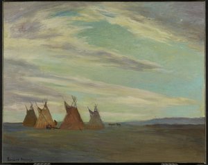 大草原のインド野営地、19世紀後半から20世紀初頭 作： Edmund Montague Morris