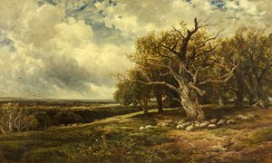 風景-谷を越えて 作： Edmund Morison Wimperis