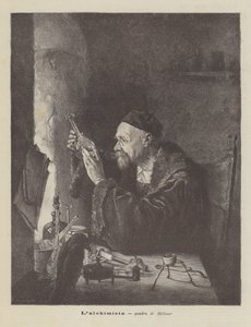 錬金術師、ヘルマーの絵 作： Edmund Ritter von Hellmer