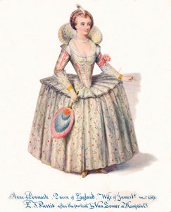 デンマークのアン、イングランドの女王、ジェームズの妻1世紀、19世紀。 作： Edmund Thomas Parris