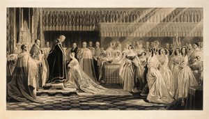 チャールズエドワードフラッグスタッフが刻んだ1838年6月28日、ウェストミンスター寺院にあるビクトリア女王陛下の戴冠式