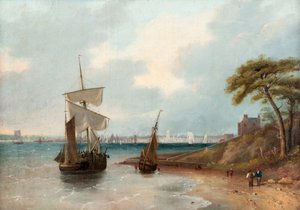 東からのダンディー、1830年頃（キャンバスに油彩） 作： Edmund Thornton Crawford