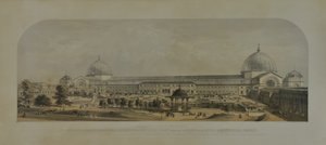 1862年の国際展示会、王立園芸協会の庭園からのノースフロント、1862年 作： Edmund Walker