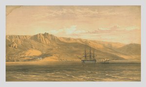 クリミア半島の南海岸のヤルタ近くのウォロンゾフス王子宮殿、1854年、1855年。 作： Edmund Walker