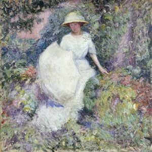 日傘の少女（キャンバスに油彩） 作： Edmund William Greacen