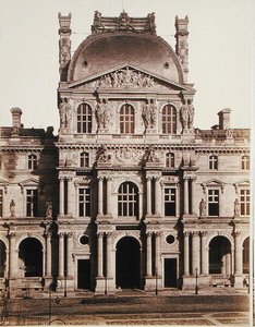 ルーヴル美術館のリシュリュー邸（モノクロ写真） 作： Edouard Denis Baldus