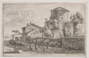 ローマとその周辺の多様な景色: アッピア街道沿いの墓 作： Édouard Baldus