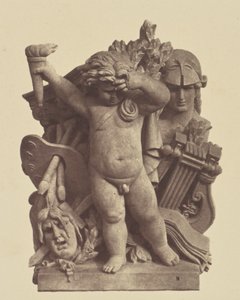 [パリ、ルーヴル美術館の装飾、ニコラ・ギユマンの彫刻「Les Beaux-arts」]。 作： Édouard Baldus