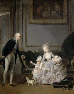 ルイフィリップの家族ジョセフドルレアン1747〜1793年、パレロイヤルで1776 作： Edouard Cibot