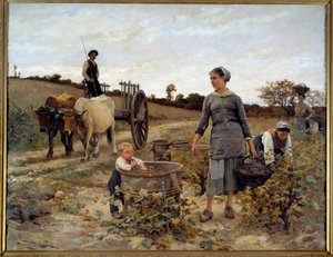 ラングドックのブドウ畑の隅っこ エドゥアール・ドバ・ポンサン（1847-1913）の絵 1886年 日。2,02x2,6 m ナント、ミュゼ・デ・ボザール