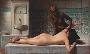 マッサージ、ハマムシーン、1883年。 作： Edouard Debat Ponsan