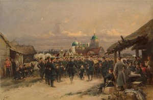 ライフガードの歌手第4回帝国家族ライフル大隊、ツァールスコエセロー、1889年 作： Jean Baptiste Edouard Detaille