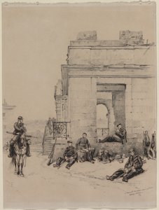 安静時の兵士、1878年。 作： Jean Baptiste Edouard Detaille