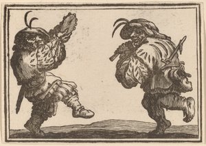 フルートとタンバリンのダンサー 作： Edouard Eckman after Jacques Callot