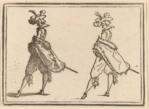 横から見た紳士 作： Edouard Eckman after Jacques Callot