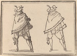 マントに包まれた紳士 作： Edouard Eckman after Jacques Callot